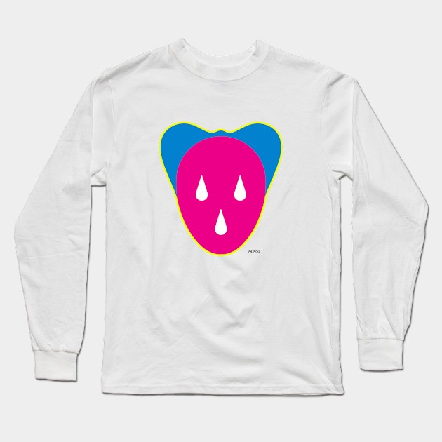 Mouse Head  Blue  / Magenta Long Sleeve T-Shirt by patrou